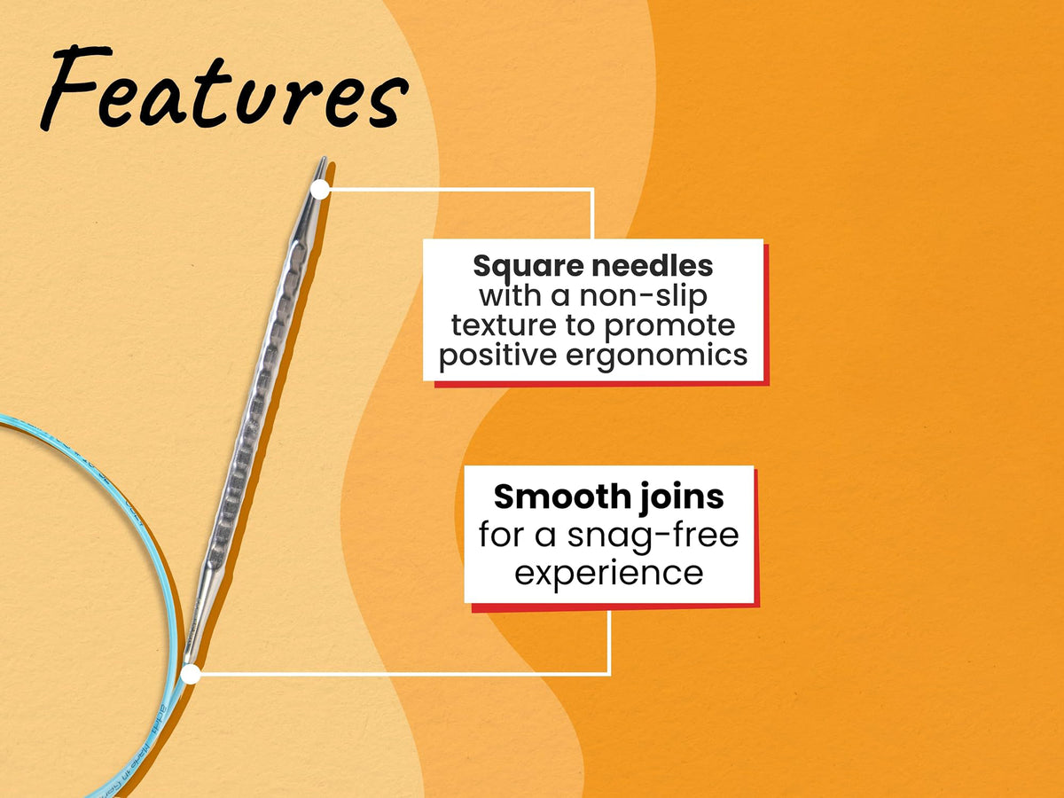 Rocket Squared fixed circular knitting needles