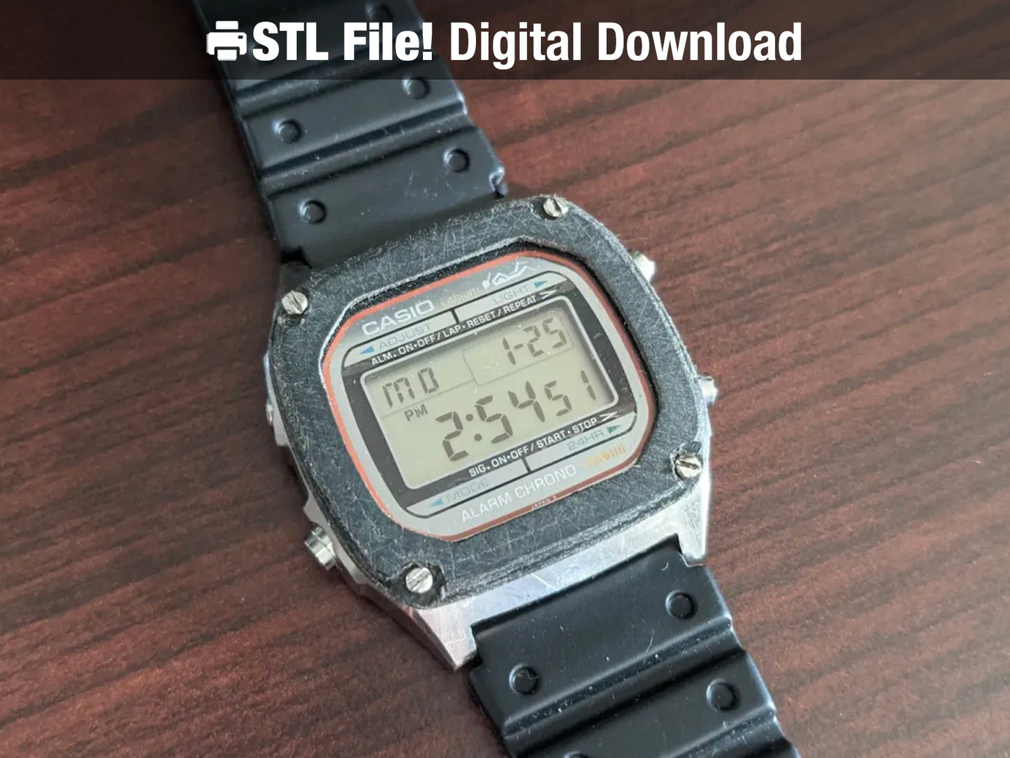 Casio DW-1000 replacement watch bezel STL file