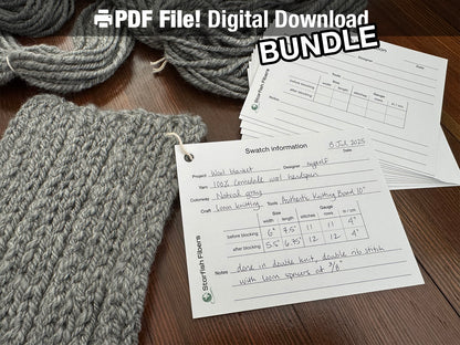 Project swatch information card PDF bundle