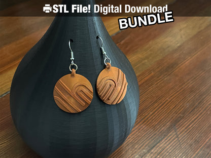 Loops and Lines Disc Earrings STL Bundle