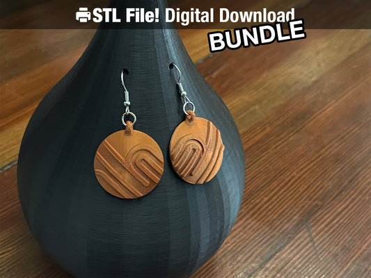 Loops and Lines Disc Earrings STL Bundle