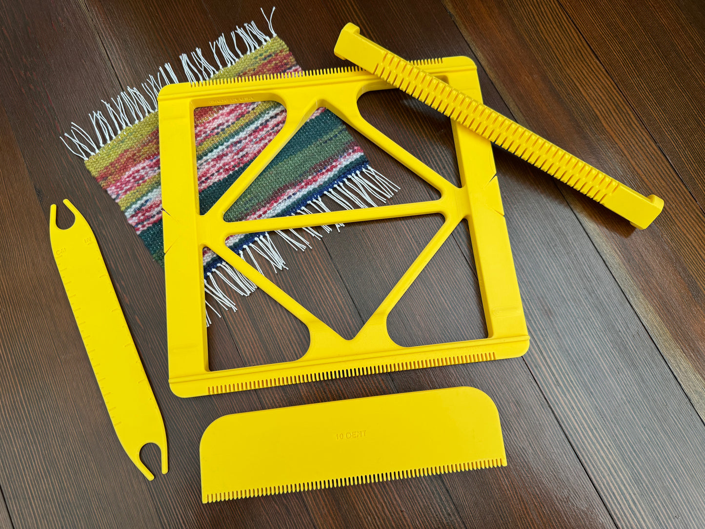 Pocket Loom Weaving Kit 7"x7" 10-dent STL Bundle