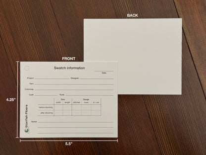 Project swatch information card PDF bundle