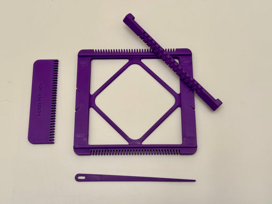 PROTOTYPE Pocket Loom Weaving Kit 4"x4" 8(ish)-dent