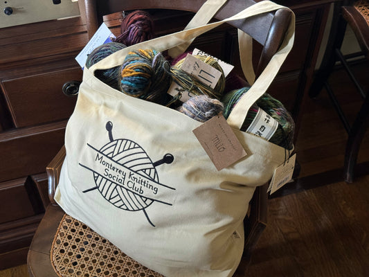 Monterey Knitting Social Club Large Organic Cotton Tote Bag