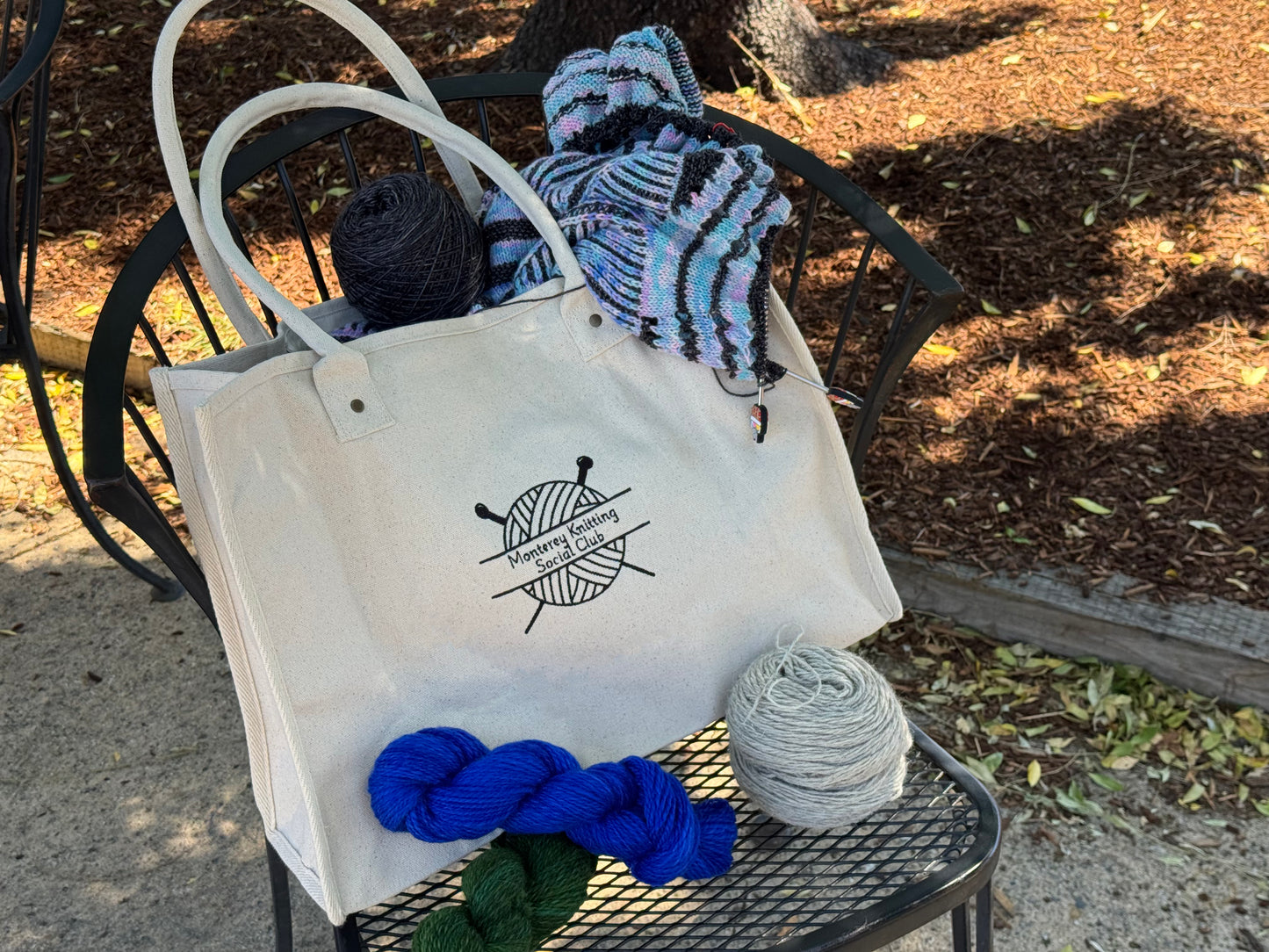 Monterey Knitting Social Club Large Project Bag