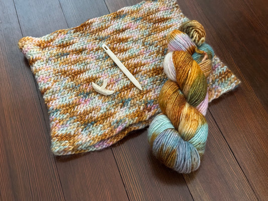 Oslo stitch cowl kit with Manos del Uruguay Maxima