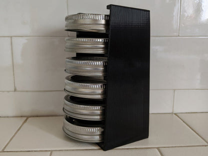 Mason Jar 6-Lid Rack Organizer