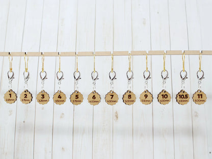 Knitting needle size stitch markers