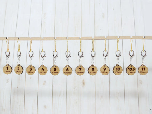 Knitting needle size stitch markers