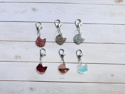 Sparkly cats stitch markers